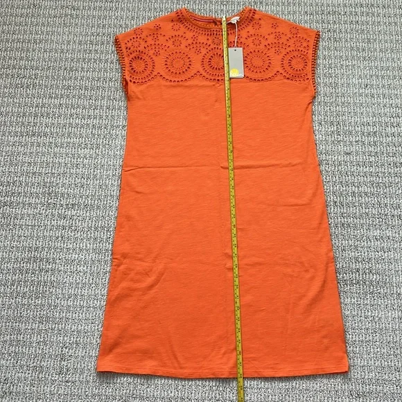 Boden Cutwork Jersey T-Shirt Dress Clementine‎ Orange NWT Size UK 12L US 8L - Picture 7 of 7